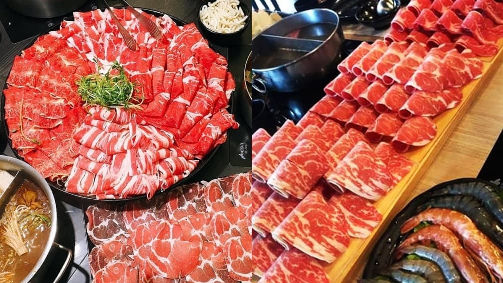 超浮誇！100盎司大分量肉盤火鍋多到滿出來