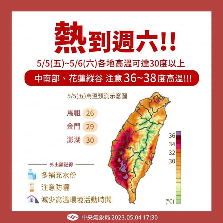 週末起2段式變天!高溫飆36度,這天雨襲全台、北部低溫18度 週末起2段式變天!高溫飆36度,這天雨襲全台、北部低溫18度