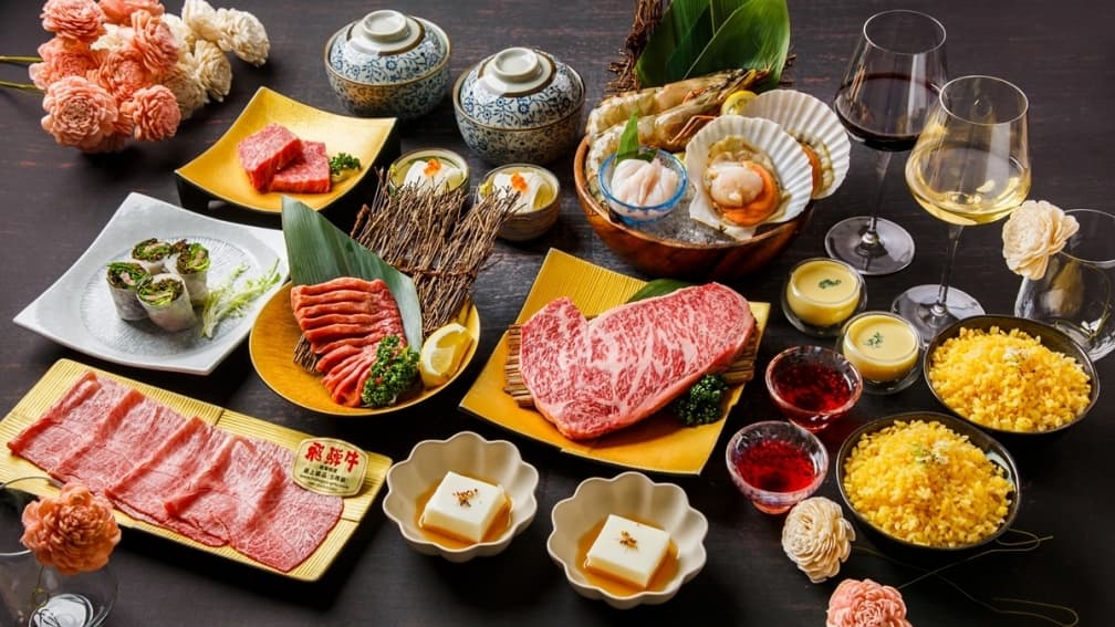 飛驒牛限定套餐。（圖片來源：HATSU Yakiniku & Wine和牛燒肉專門店）