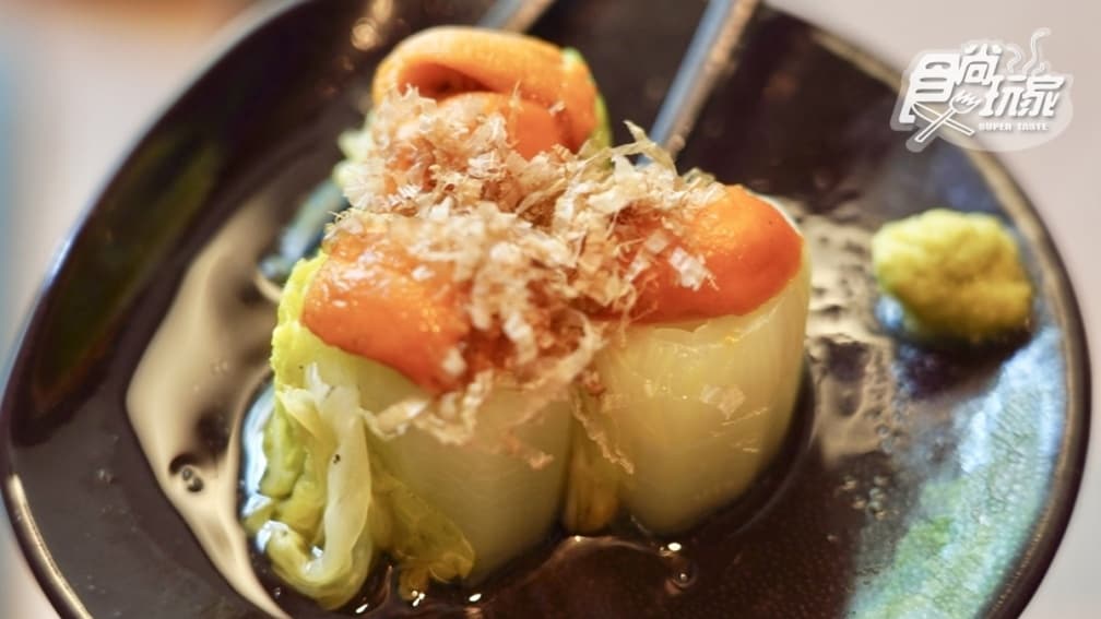 小白菜佐海膽。（圖片來源：北丸 北◯ KITAMARU）