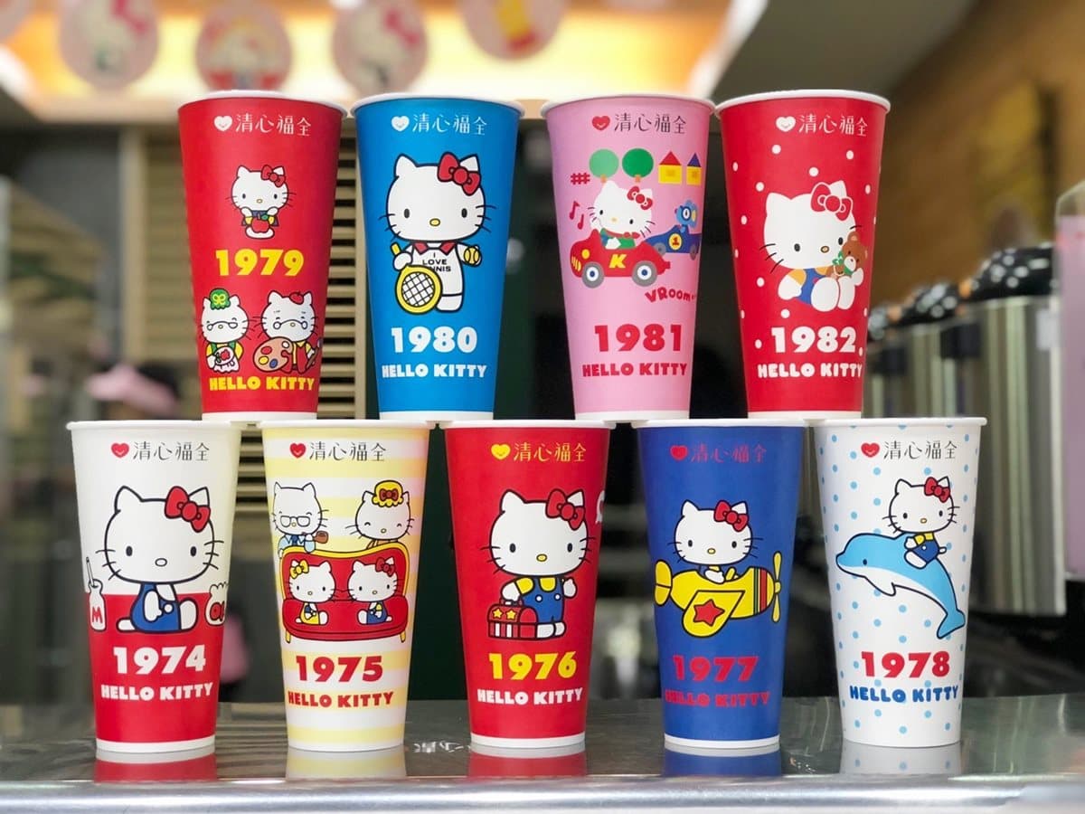 找你的「生日杯」！清心福全聯名超萌Hello Kitty推「1974～1982年」9款限定杯