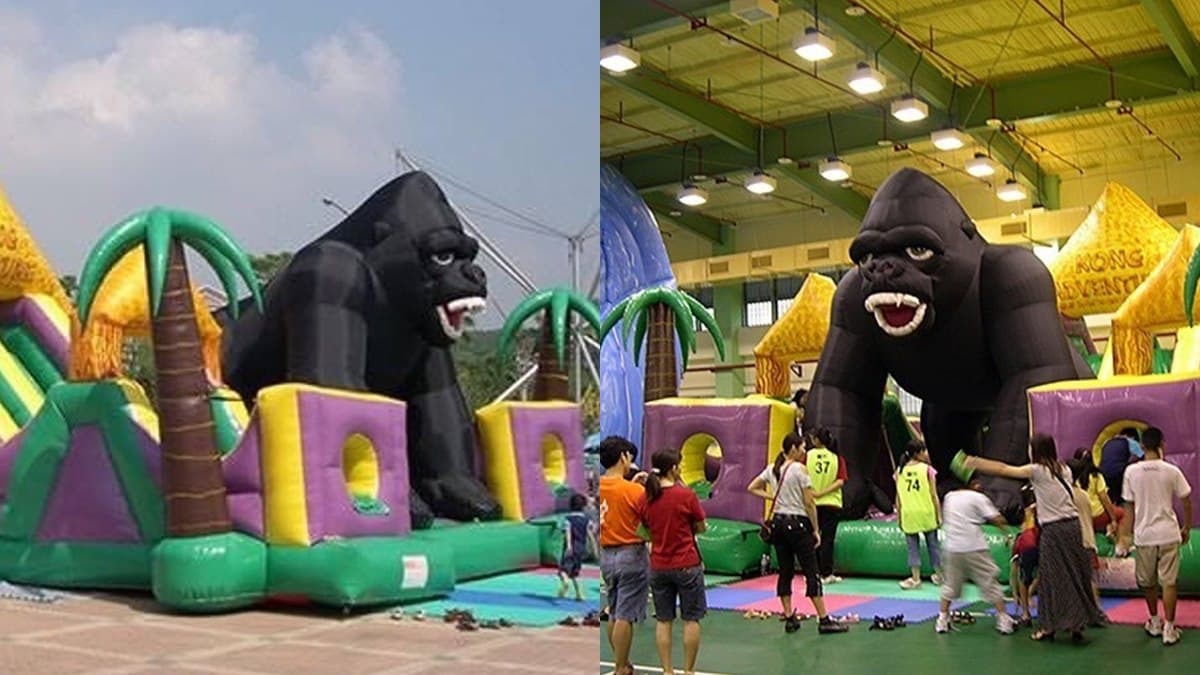 最新「百元氣墊樂園」在新北市！14公尺金剛+8公尺噴火龍好嗨