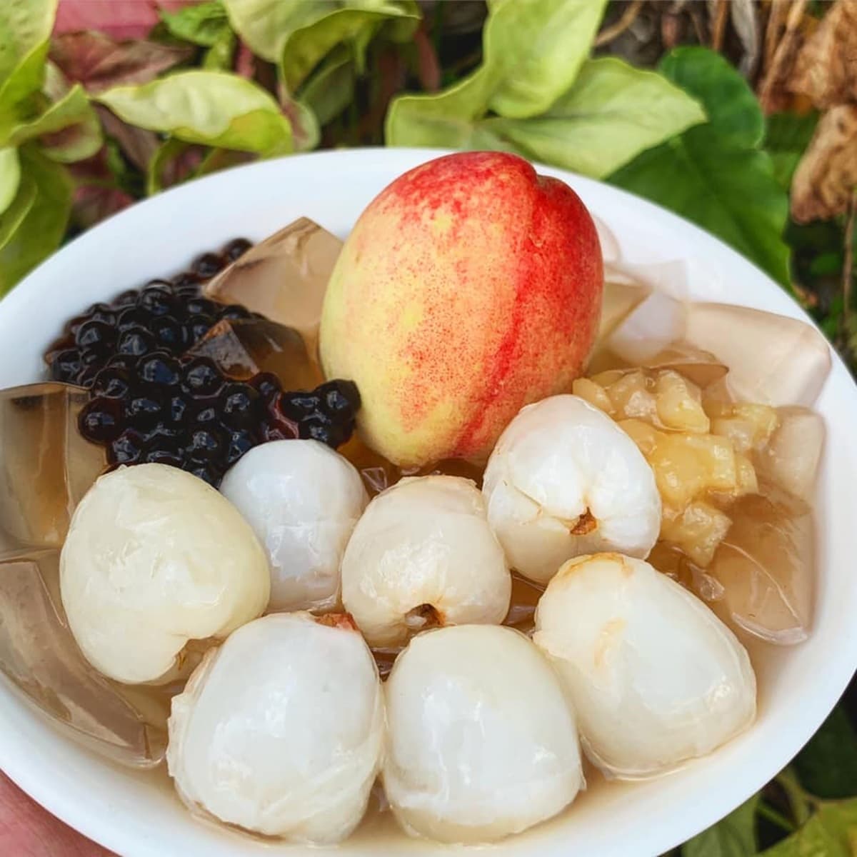 超霸氣「整顆水蜜桃」愛玉冰！滿滿珍珠撞奶、荔枝果肉吃到嘴痠