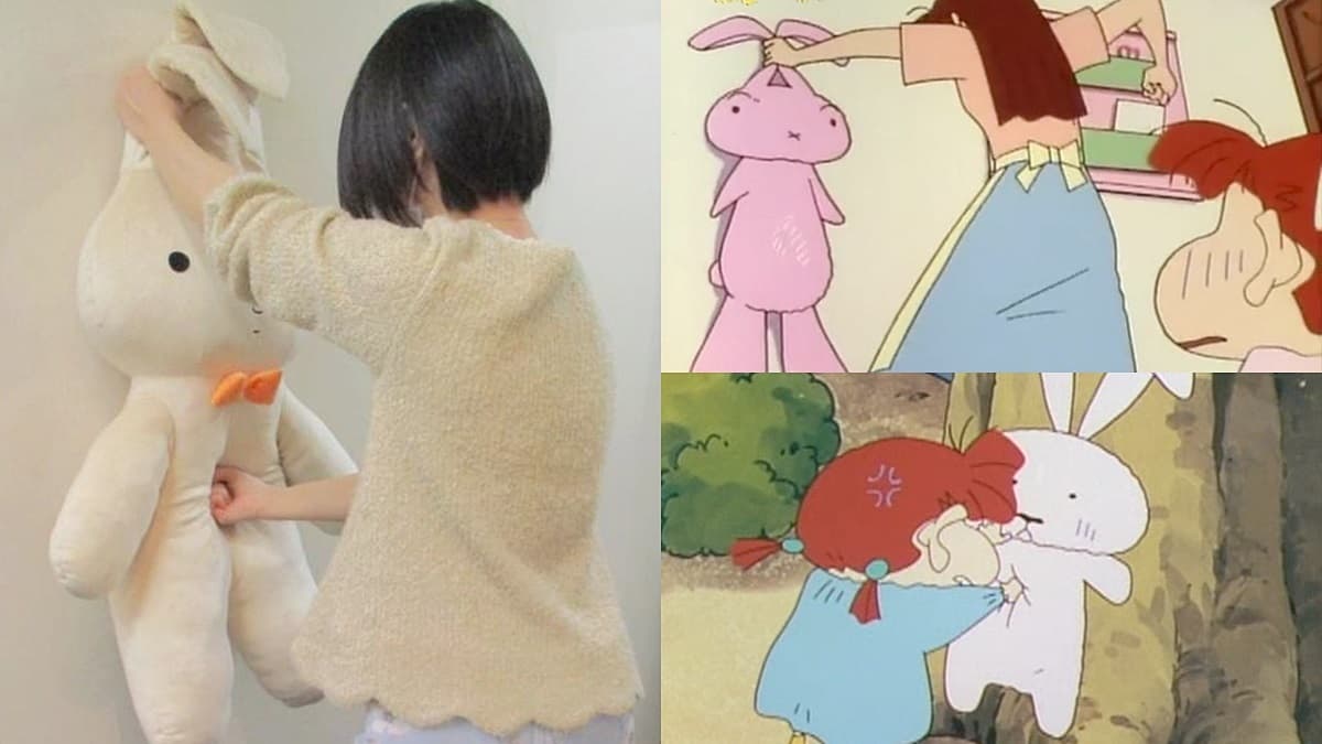 蠟筆小新「妮妮的兔兔」買得到！90公分高「超大版」不爽就揍牠