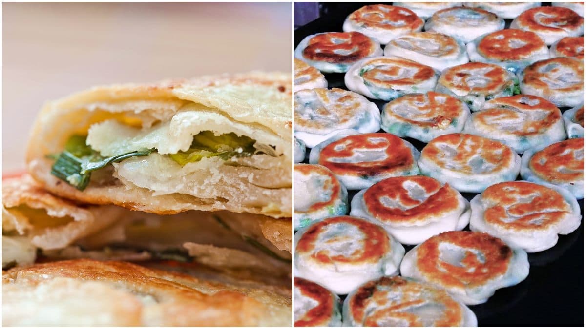 為這早餐我想當基隆人！香酥蔥油餅一個只要8元，加餛飩湯更滿足