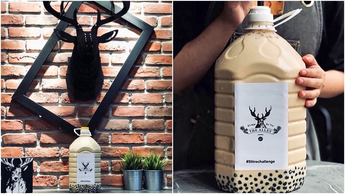 珍奶控加油！飲料店推出「5公升巨無霸桶裝珍奶」，完成挑戰再送一桶