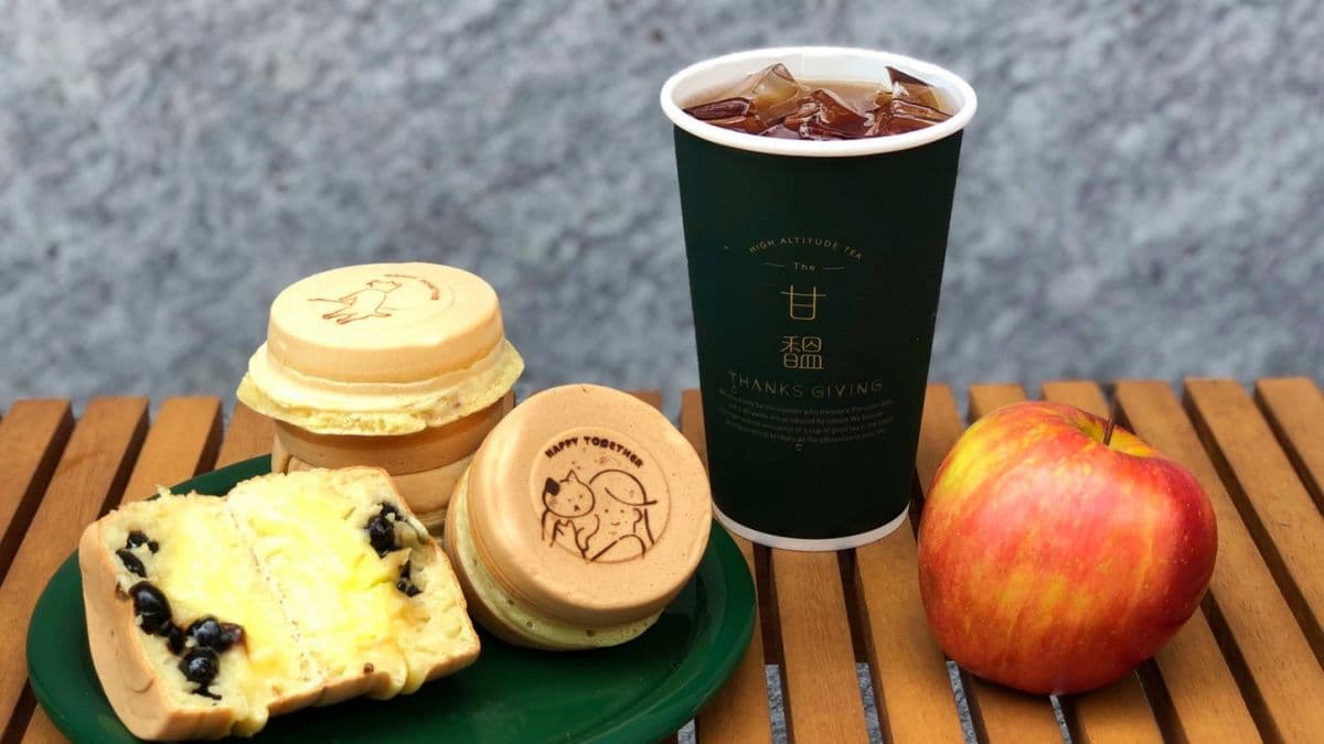 【新開店】甘馧茶飲推全台第一杯無酒精飲品「香檳茶」，配牽絲紅豆燒超搭