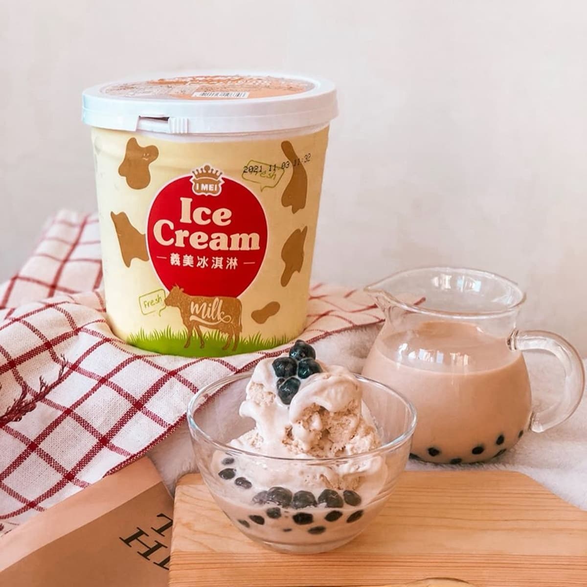 整桶抱回家！義美最新「珍珠奶茶冰淇淋」，500g重量桶百元出頭爽吃