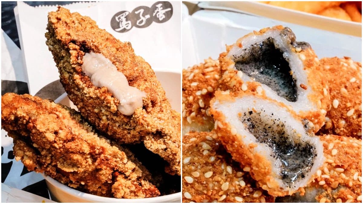 炸物控快衝宜蘭!浮誇雞排包滿滿芋泥餡,芝麻球一口咬下就爆漿