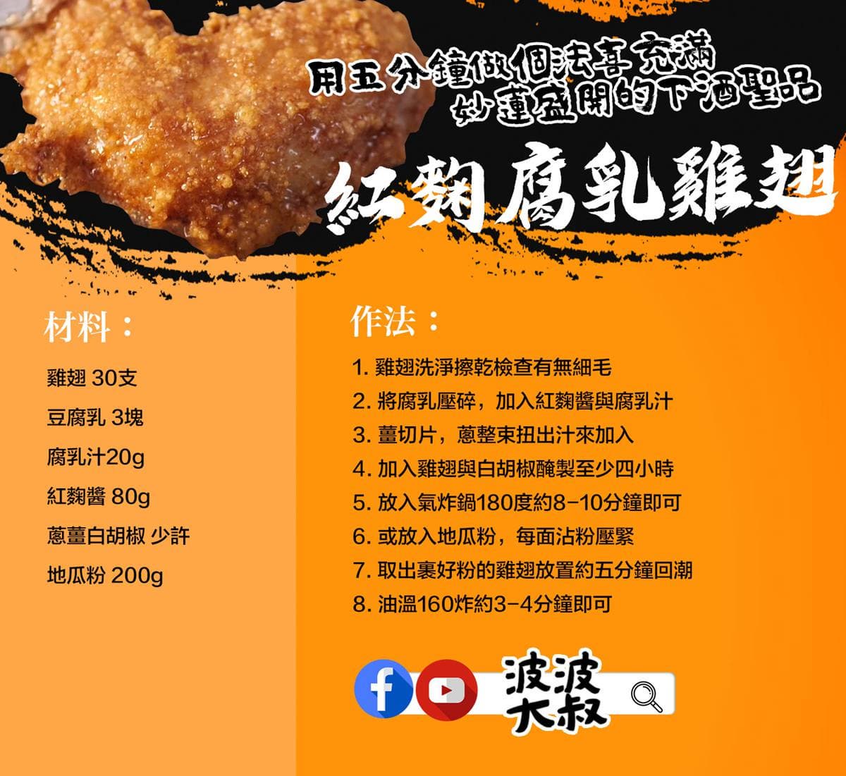 【食尚首播】下酒聖品！波波大叔教你做1朵妙蓮盛開般的紅麴腐乳雞翅花