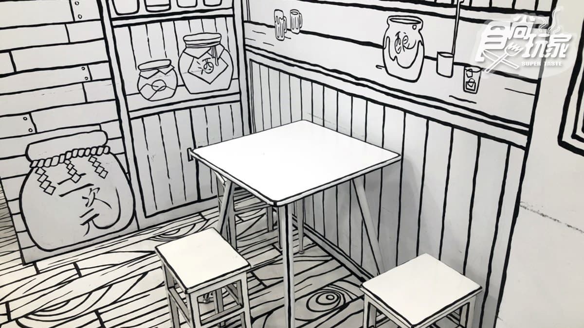 【新開店】走進「漫畫空間」狂打卡！日韓超夯2D咖啡廳登台，連販賣機、桌椅都是手繪的
