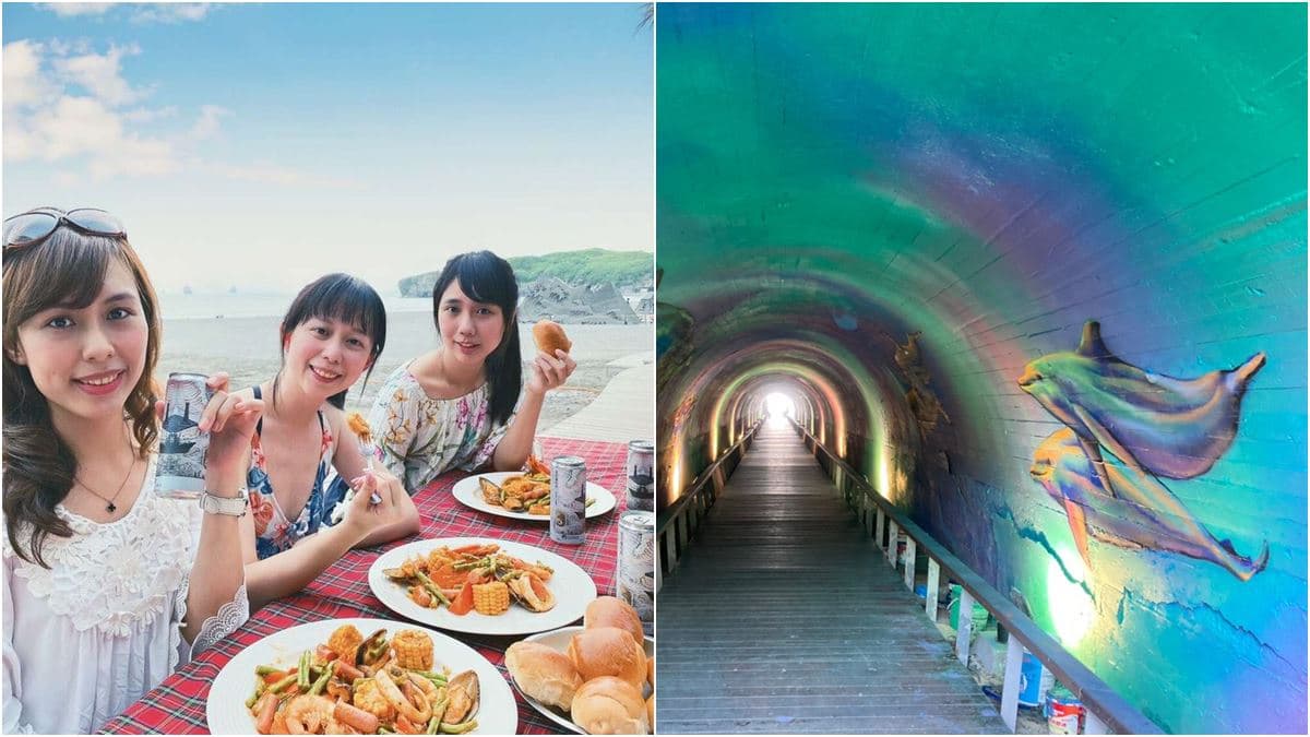 旗津沙雕節6玩法！免搭帳懶人露營、吃沙灘「手抓海鮮」宴，星空隧道變海底世界