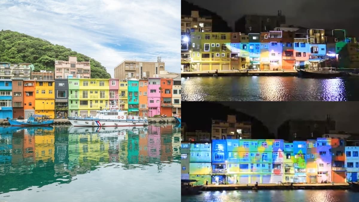 彩色小屋有大鯨魚、貓咪出沒！基隆最夢幻「正濱漁港光雕秀」限定9天免費看