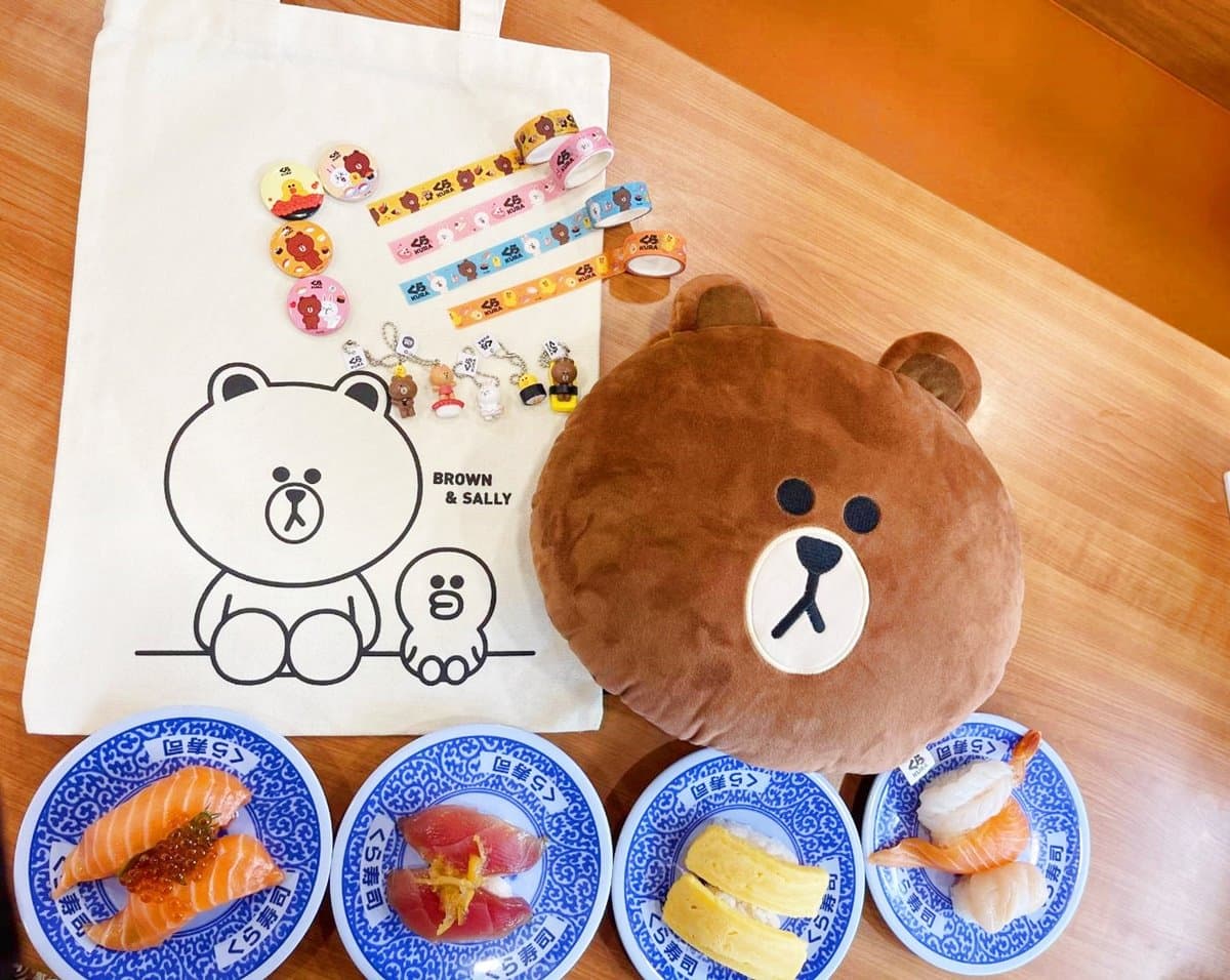 藏壽司最新「LINE FRIEND扭蛋」來了！加碼集點免費換「熊大帆布袋」與「熊大抱枕」