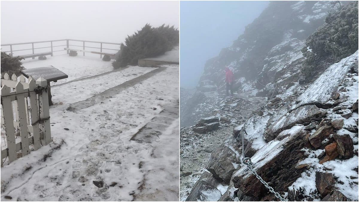  賞雪族注意！玉山氣溫驟降飄「三月雪」，氣象局指9日前還有機會降雪