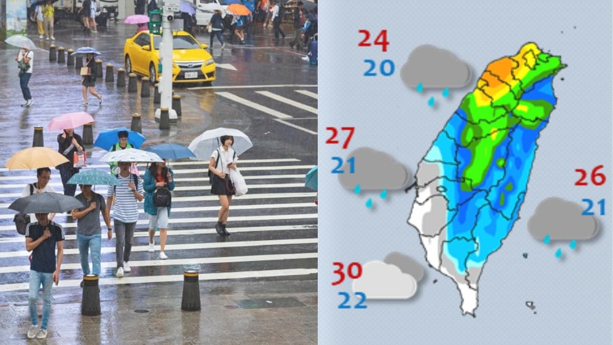 一張圖看「本週降雨分布」！這天雨勢最明顯，２波鋒面預測曝光