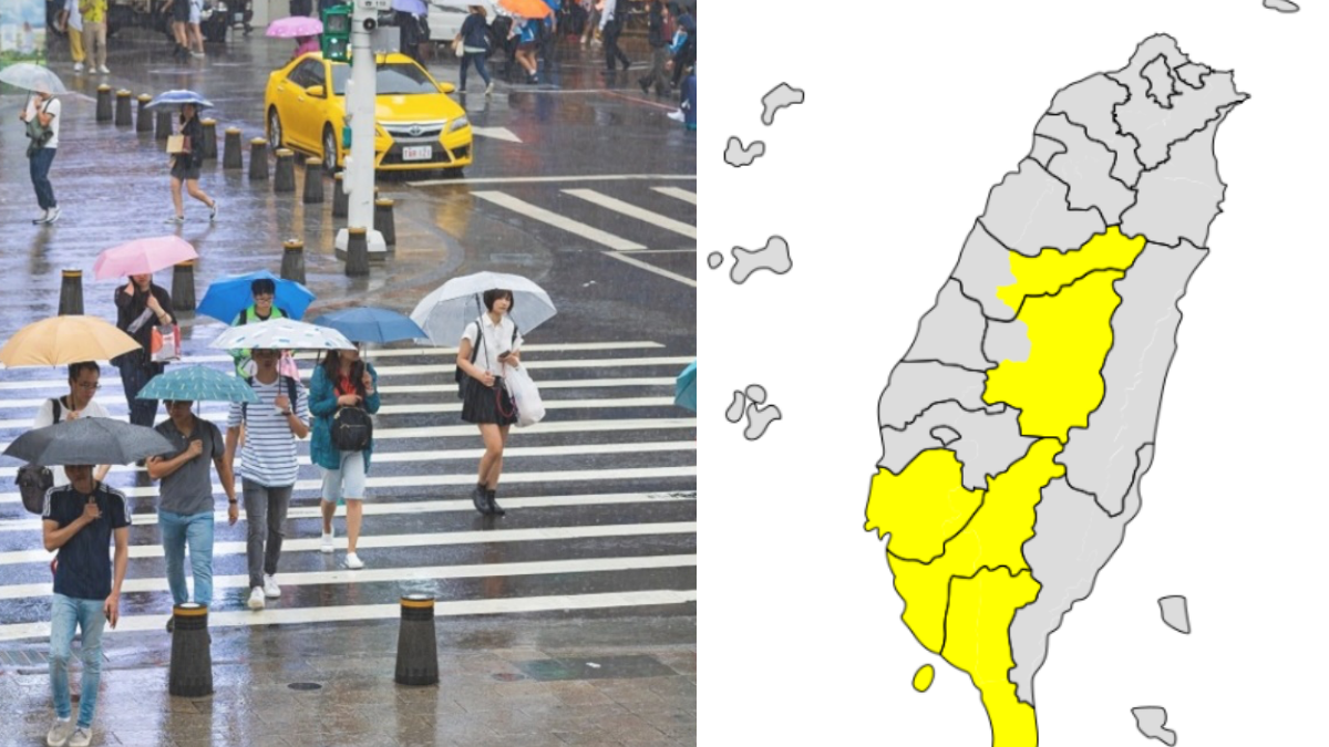 雨神眷顧!氣象局發布「5縣市大雨特報」,花蓮、台東36度以上「高溫警報」