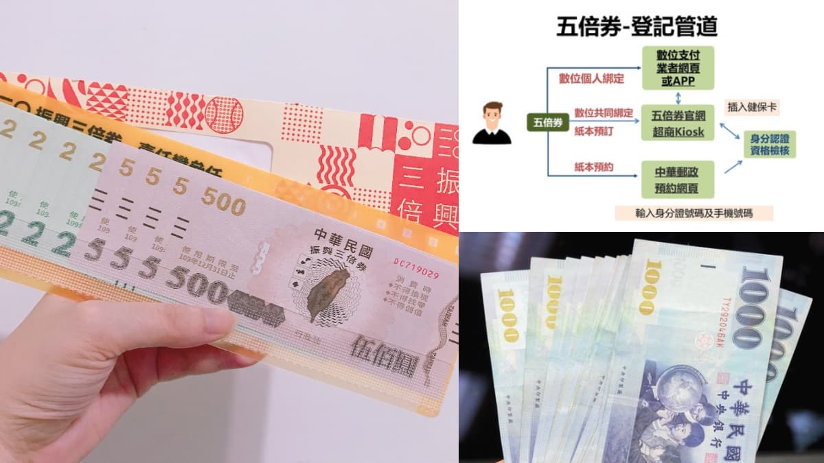 「振興５倍券」９月預約、10月開領！一圖看「４大登記預約方式」，加碼各大新券可抽