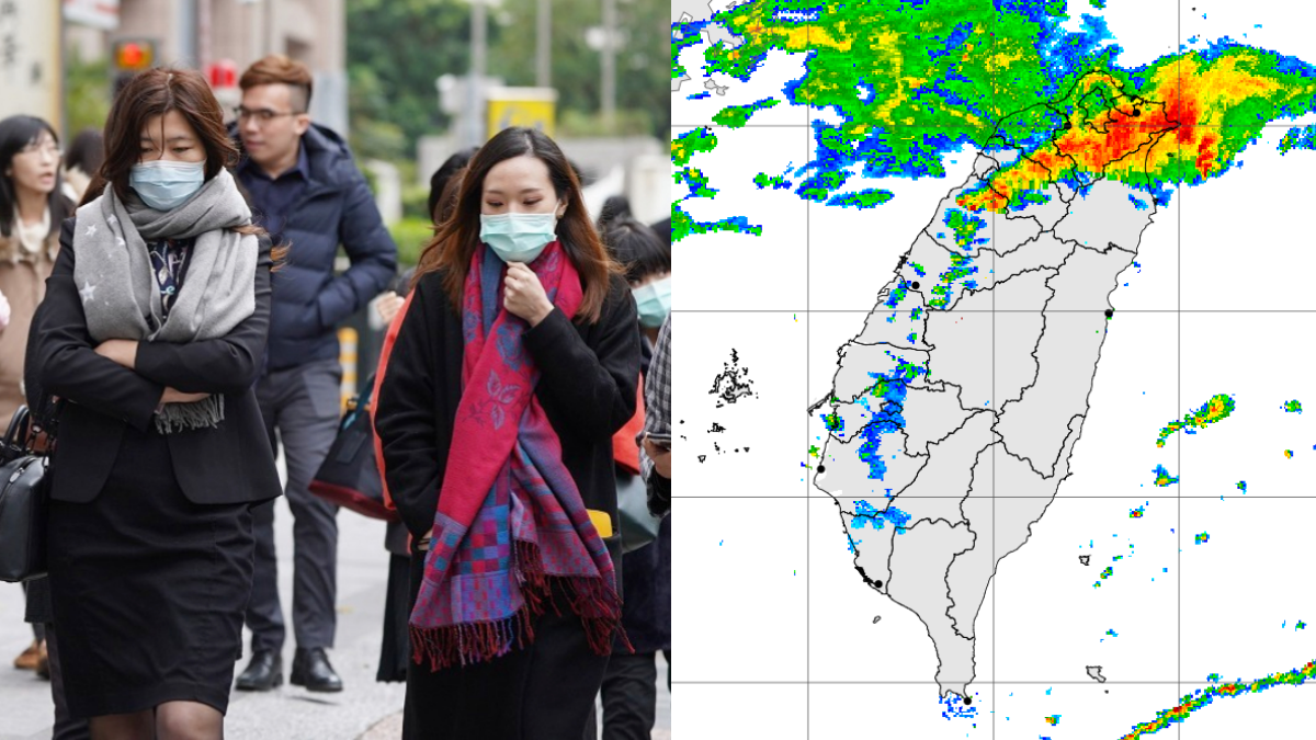 １天內斷崖式驟降８度！１張圖看懂各地溫差、這６縣市大雨特報