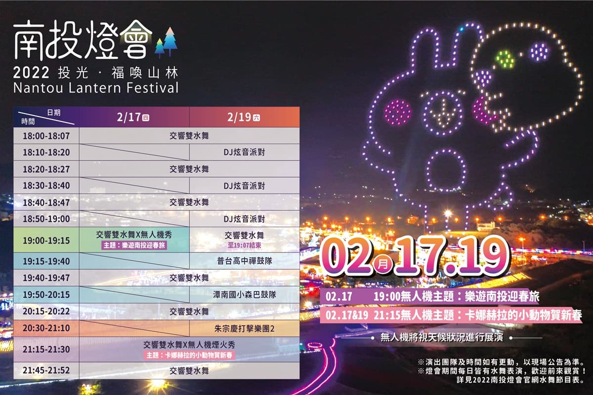今晚就衝南投!「卡娜赫拉無人機秀」加場2天,粉紅兔兔、P助升空萌翻 今晚就衝南投!「卡娜赫拉無人機秀」加場2天,粉紅兔兔、P助升空萌翻