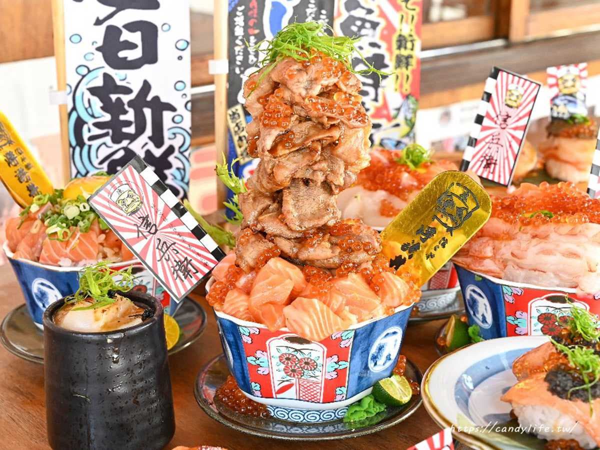 鮭魚、燒肉堆成超猛高塔！點這碗１次爽吃４種海鮮，台中浮誇丼飯推爆料新品