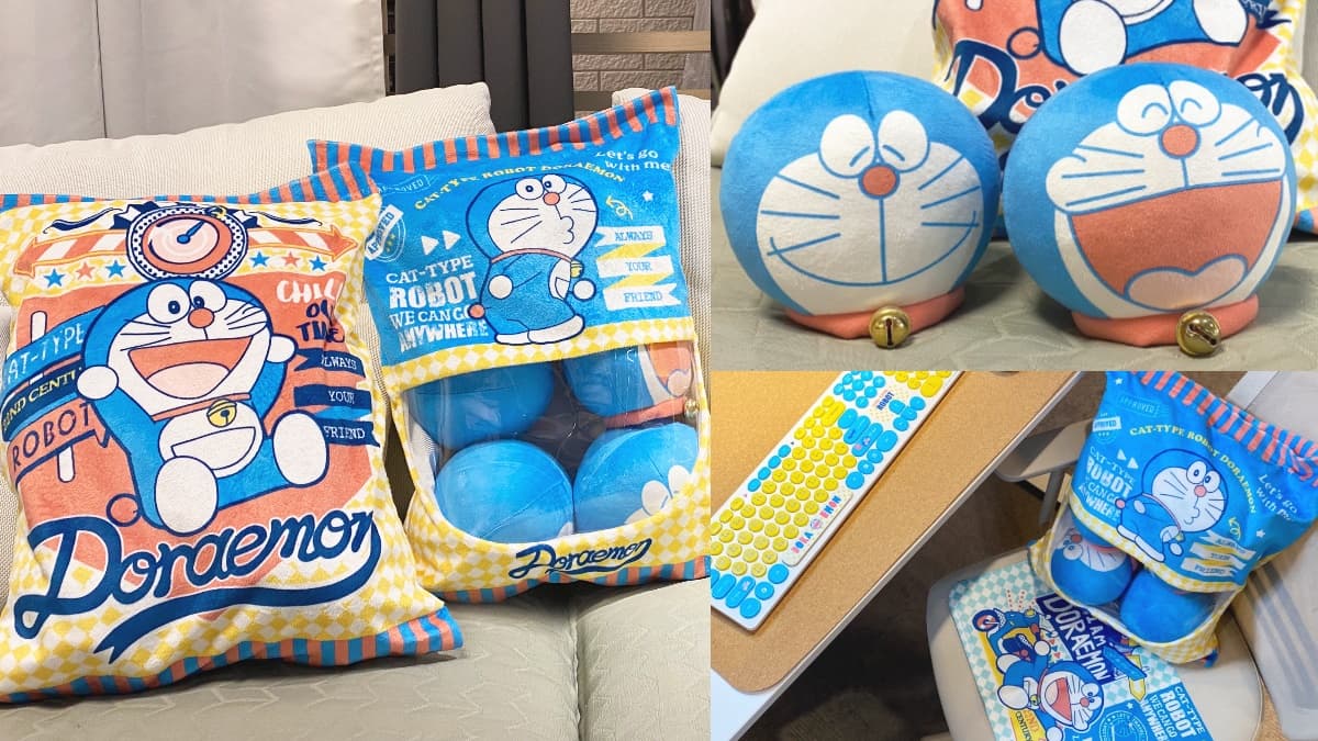 7-11哆啦Ａ夢夏日周邊好燒！「零食袋抱枕」裝滿大頭玩偶Q爆，４大新品快打包