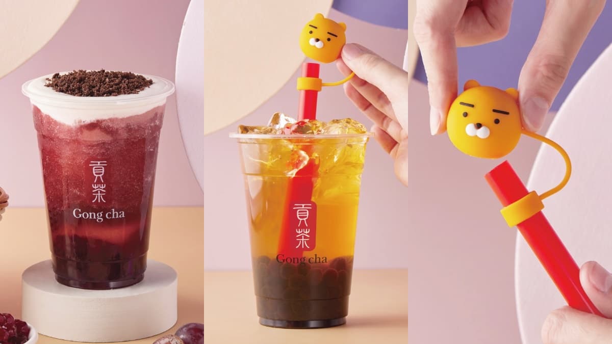 「萊恩大頭吸管套」帶回家！貢茶「超狂OREO奶蓋＋葡萄珍珠」寶石飲品開喝