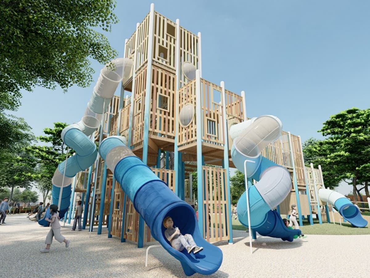 打卡「2千坪海島公園」！全台最靠海「親子公園」超好拍，再躺草皮、吹海風觀星