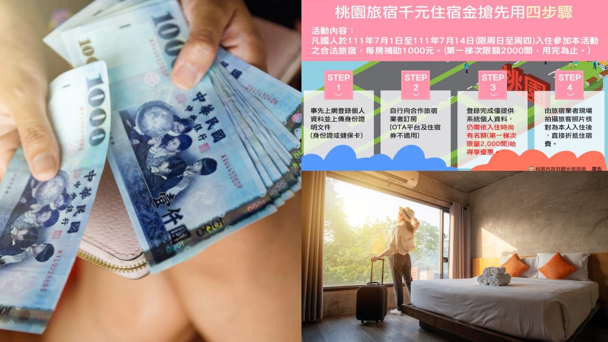 爽拿1000元住宿金！桃園觀光振興將開跑，7/1搶先用４步驟一次看