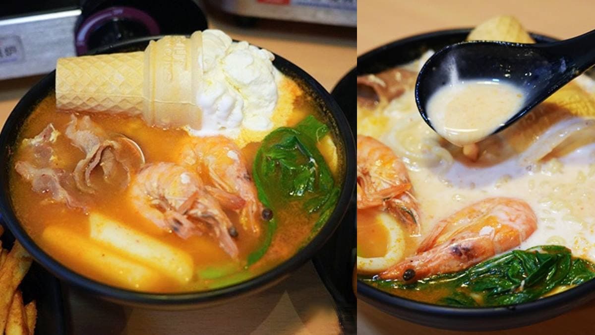 冰淇淋掉進拉麵裡？挑戰「平價小火鍋」最狂新品，攪拌變牛奶鍋超衝擊