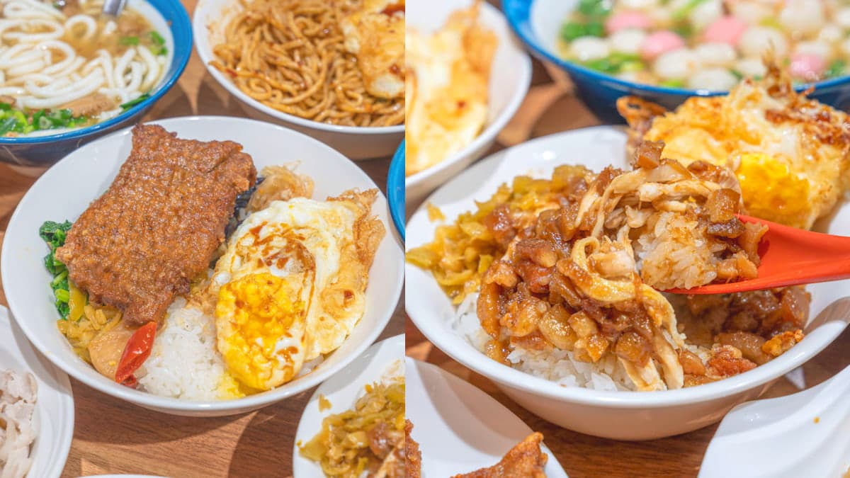 沒吃不算來過宜蘭！外酥裡嫩豬排飯＋半熟炸蛋太邪惡，鹹香雞魯飯愈吃愈唰嘴