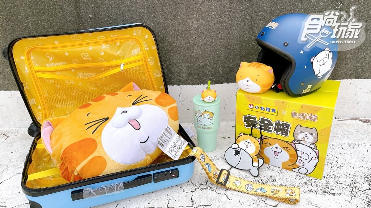 太燒了！小北百貨推５款「白爛貓」周邊，爛粉先收行李箱、冰霸杯、抱枕