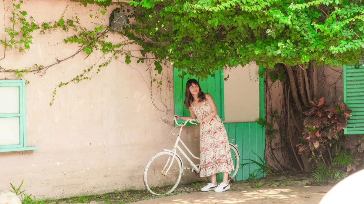 田園風格的腳踏車布景，有濃濃的歐式風情。（圖片來源：我不是黃臉婆，我是韓國黃太太。）