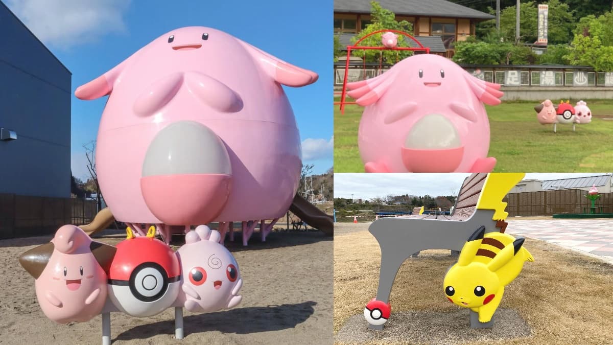 寶可夢粉先衝！日本超粉嫩「吉利蛋公園」，６公尺高溜滑梯、皮卡丘長椅拍爆