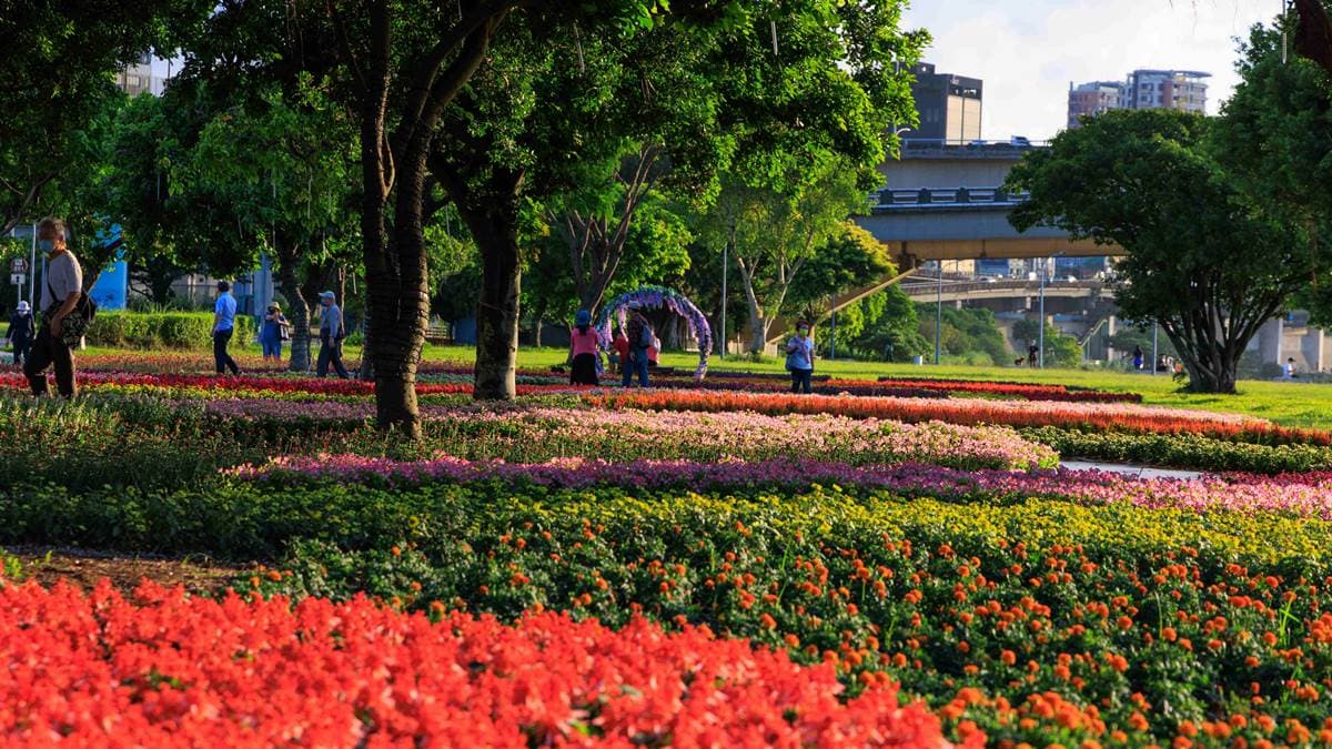 以英式庭園概念，打造樹林裡的絕美祕境花海。（圖片來源：台北市政府工務局）