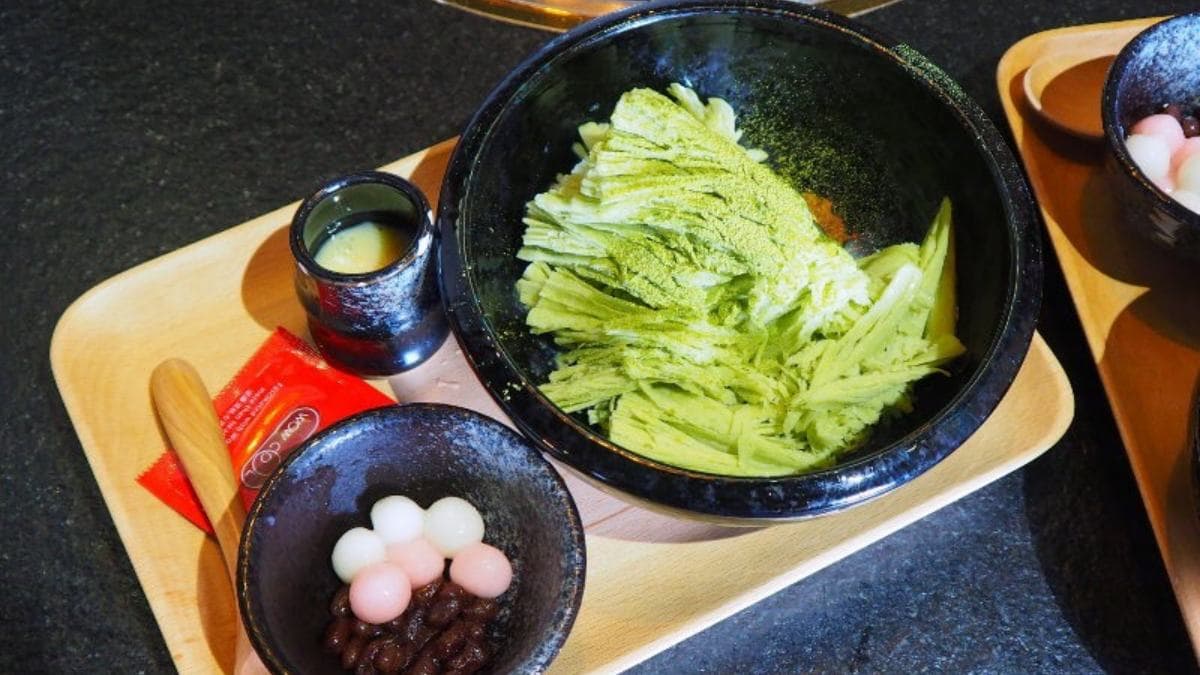 餐後甜點可以選「抹茶綿綿冰」。（圖片來源：霸子。食樂拼圖）