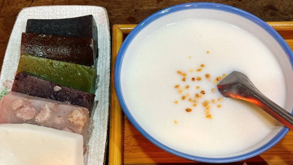 杏仁茶配涼糕，下午茶最佳搭配。（圖片來源：my love family）