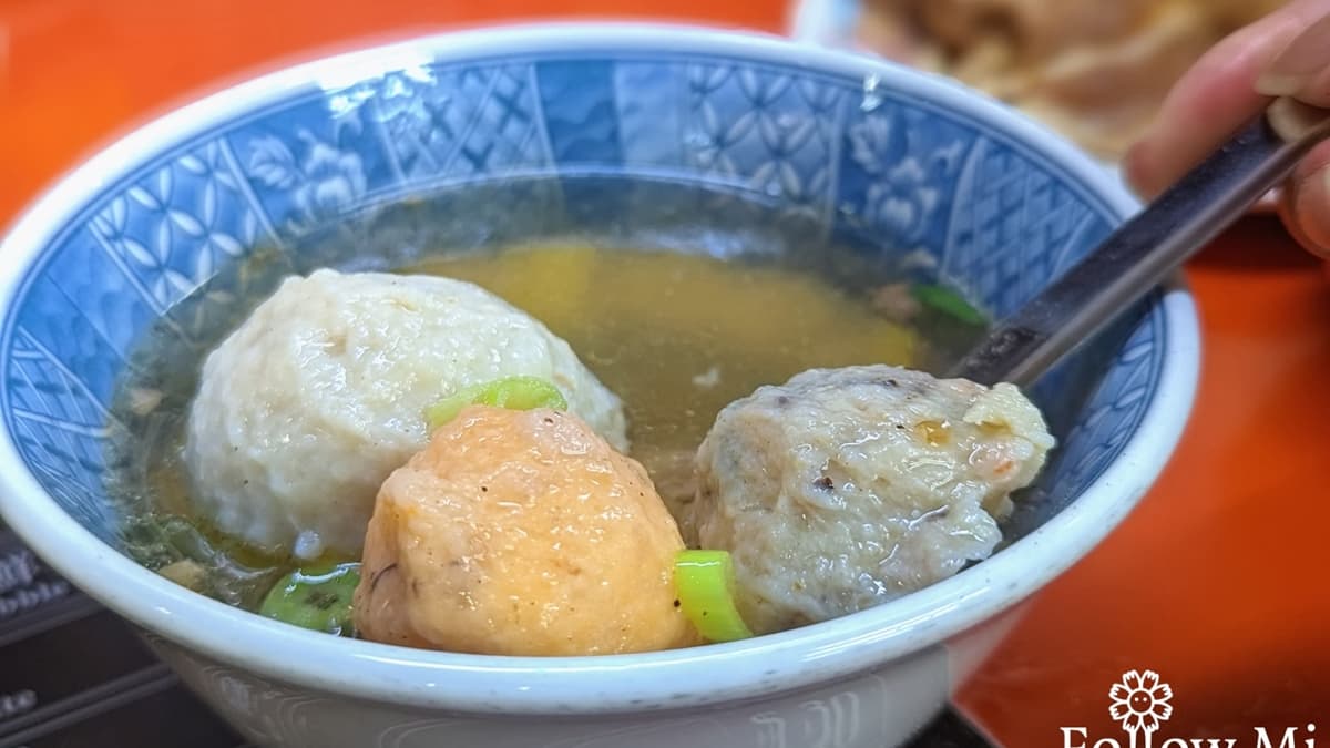 「綜合魚丸湯」裡面有福州丸、蝦丸和旗魚丸３種不同的丸子。（圖片來源：花洛米一起去玩耍）