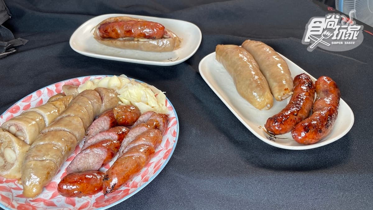 香腸選用溫體豬製作，肉質軟嫩一咬就爆汁。
