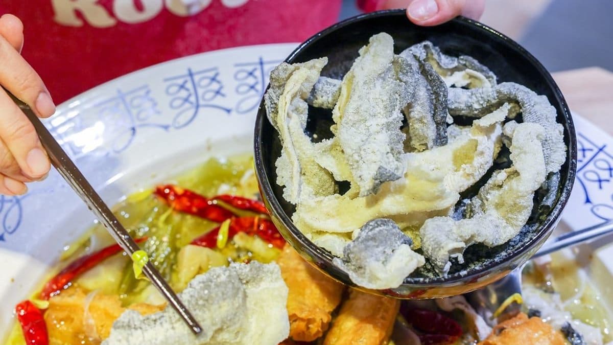 金黃酥脆的「沙漏酥魚皮」，像餅乾一樣脆口。（圖片來源：陳小可的吃喝玩樂）