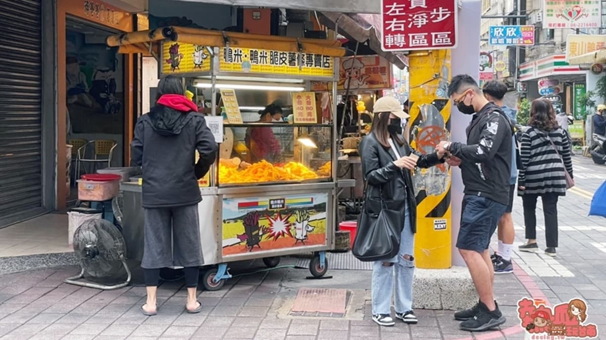 「鴨米鴨米脆皮薯條專賣店」地點就位於國華街轉角處。（圖片來源：熱血玩台南。跳躍新世界）