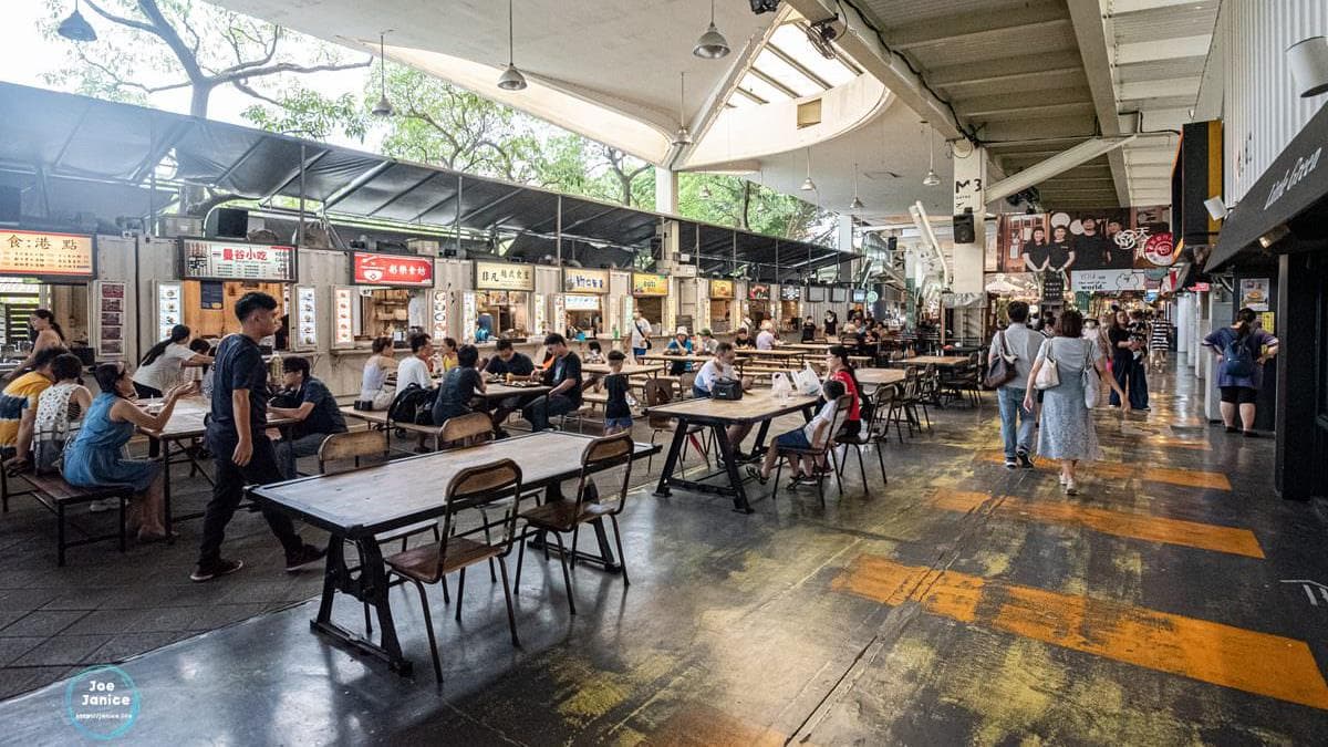 「集食行樂生活市集廣場」有多國料理餐廳、小店可逛。（圖片來源：潔妮食旅生活）