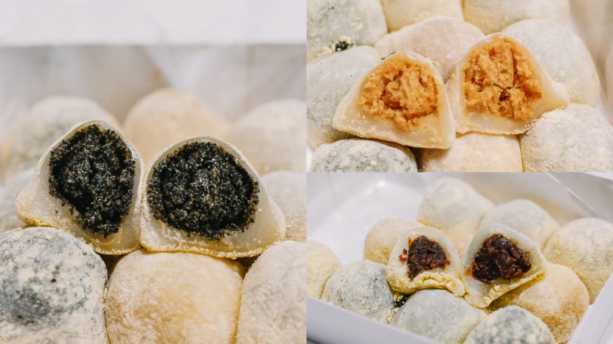 每盒12顆裝的綜合口味，內有芝麻、花生、紅豆３種，都是純素食的。（圖片來源：女子的休假計劃）