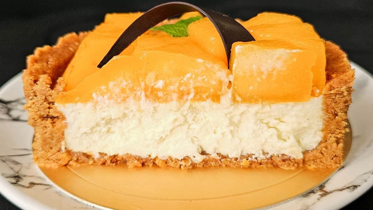 「芒果乳酪塔」內餡中的白乳酪相當濃郁。（圖片來源：宜蘭ㄚ欣的美食日誌）