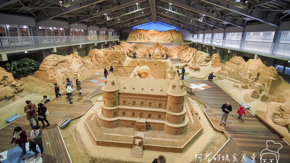 可以到旁邊的「砂之美術館」看沙雕展覽，館內的主題是會不定期更換的。（圖片來源：阿君的玩食天堂）