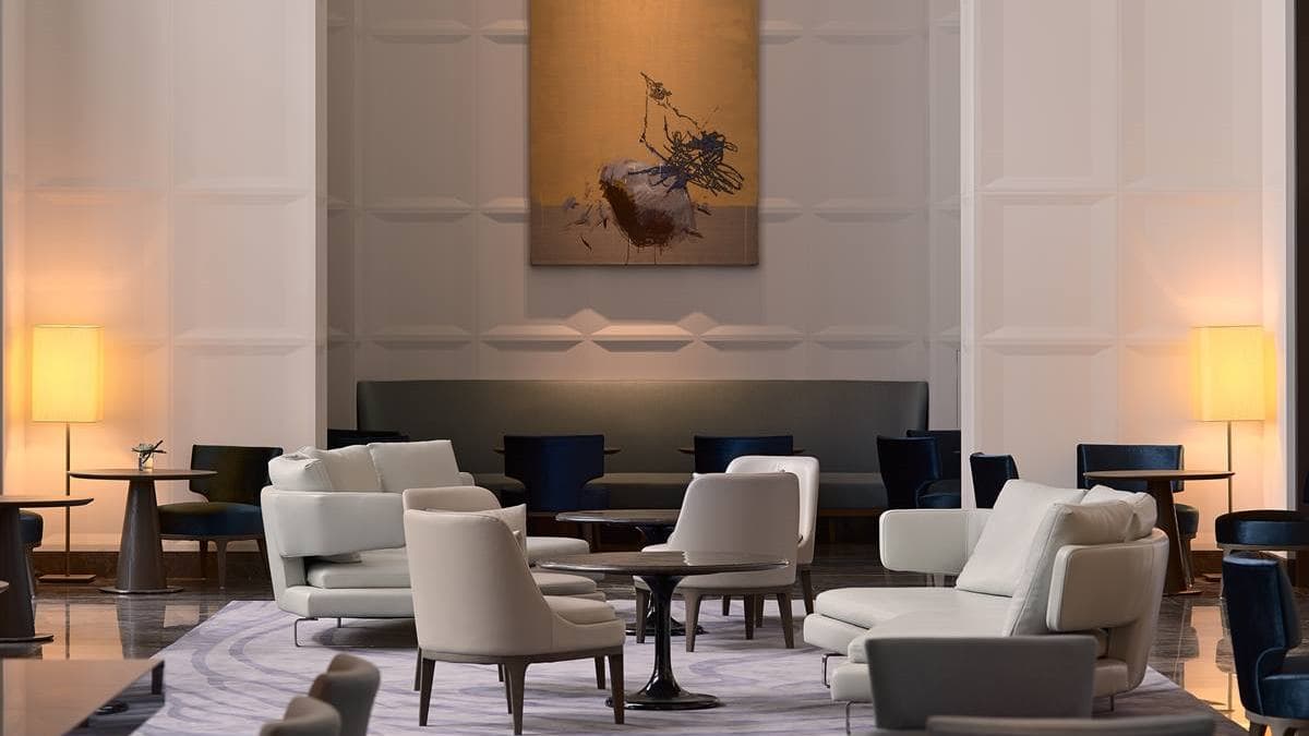 「台北萬豪酒店」Lobby Lounge迎賓大廳非常氣派。（圖片來源：台北萬豪酒店）