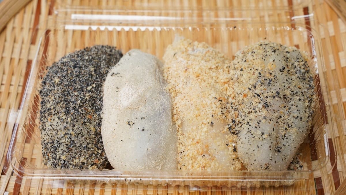 麻糬有紅豆、綠豆、花生、芝麻４種常態口味。（圖片來源：美食好芃友）