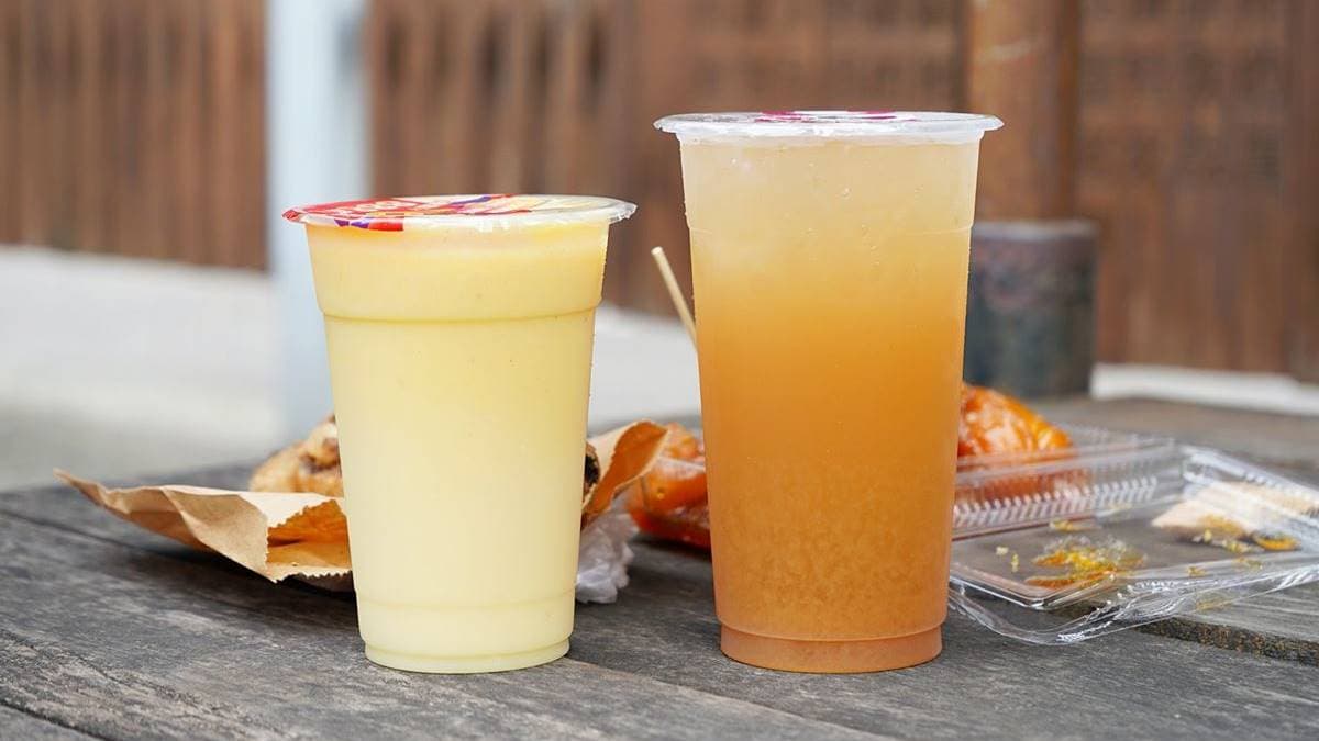 如果想喝飲料，也有販售地瓜牛奶和楊桃汁。（圖片來源：柚香魚子醬的蹦蹦跳跳）
