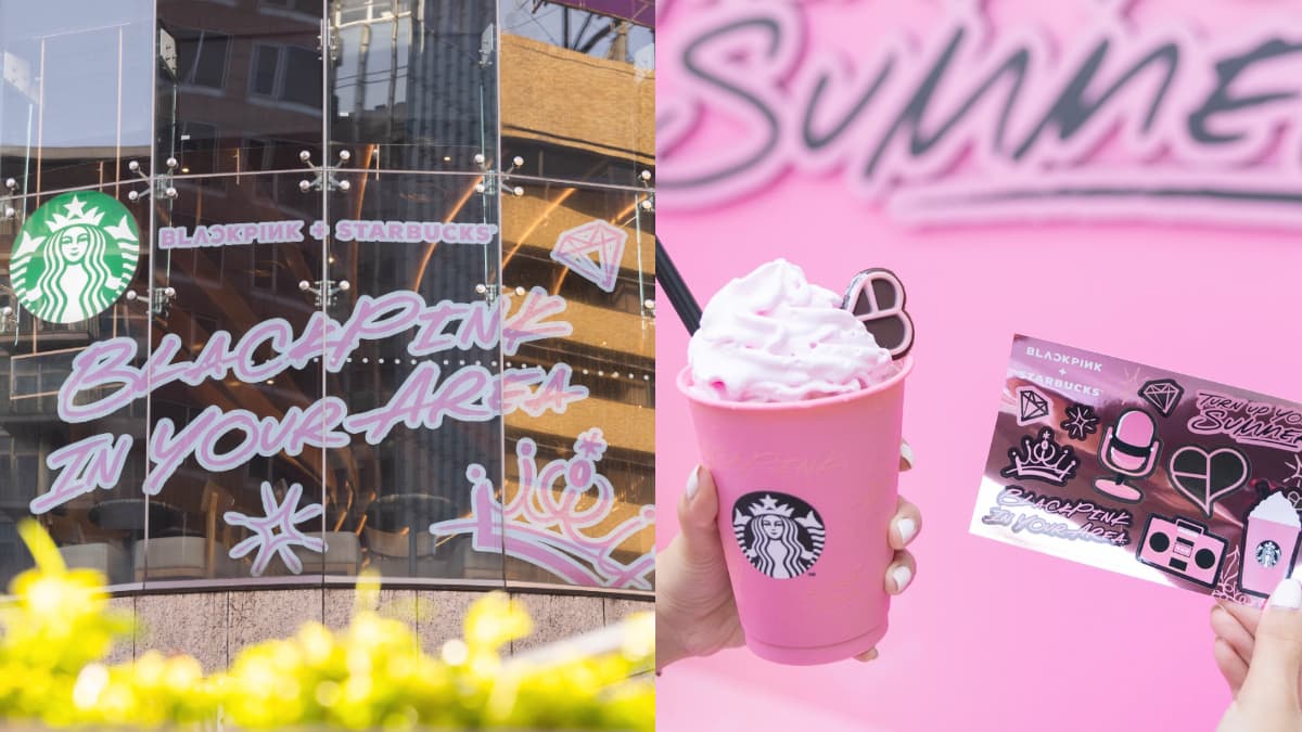 全台唯一「星巴克BLACKPINK主題店」！搶喝買一送一、粉色環保杯送貼紙
