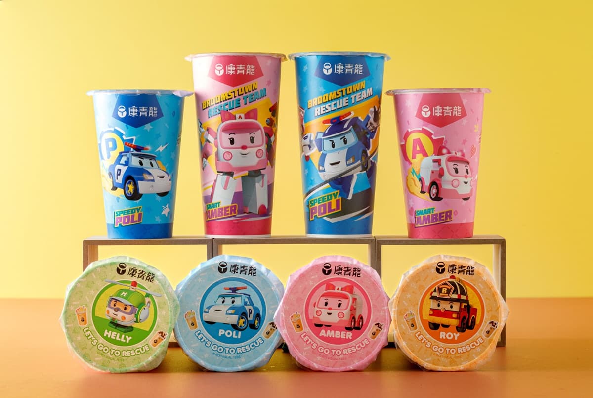 爸媽買起來！「康青龍ｘ救援小英雄波力」推全新藍粉色飲料、３款銅板價周邊